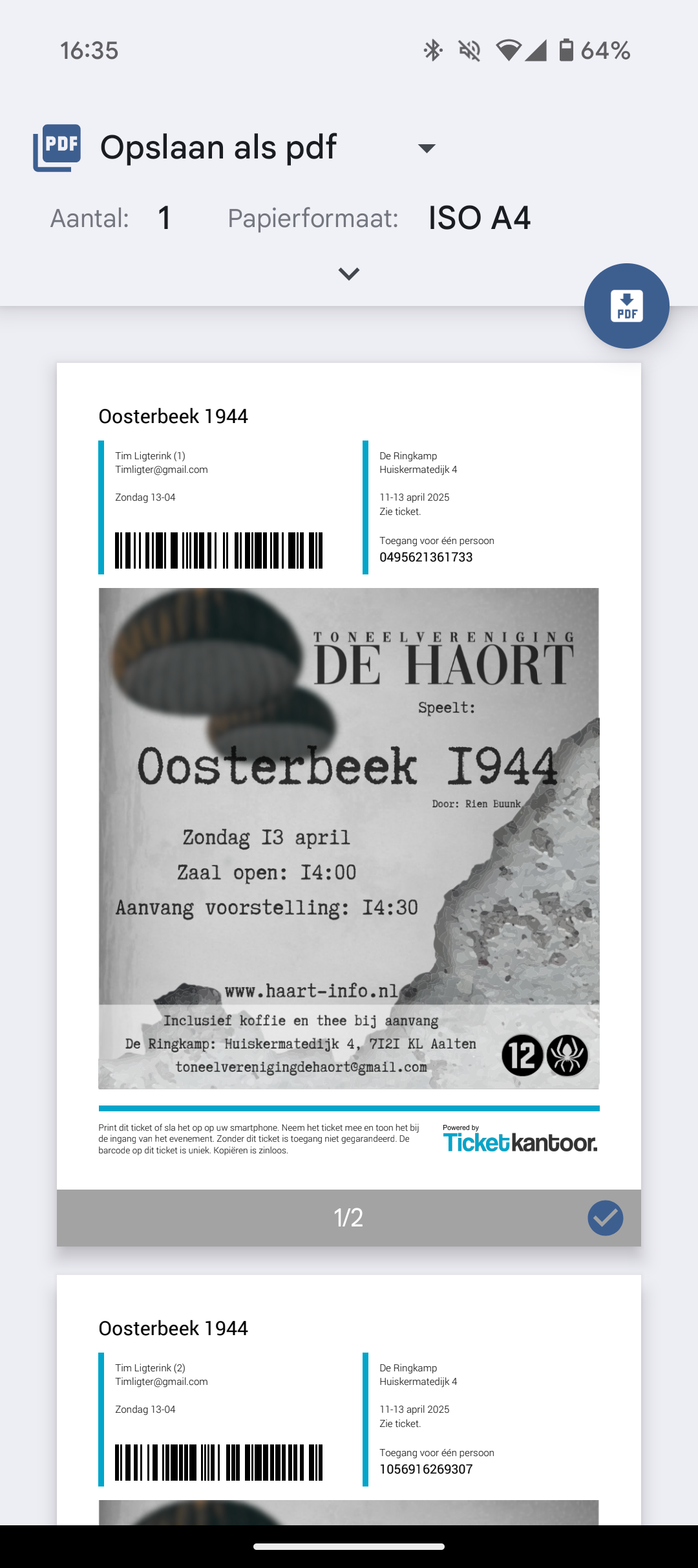 screenshot printen Android
