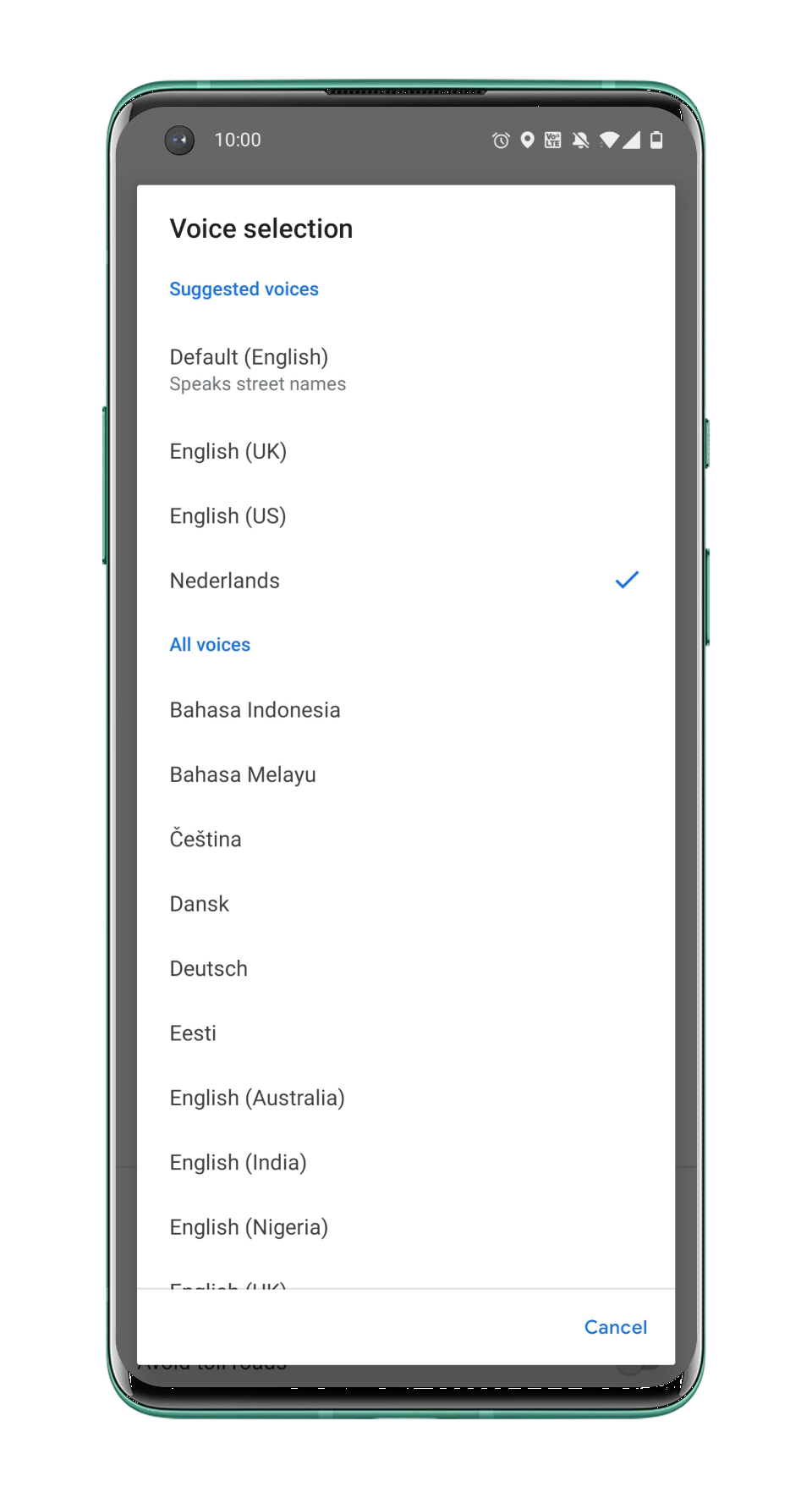 Google Maps-navigatietaal