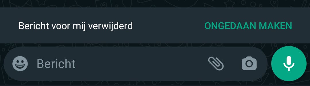 WhatsApp-berichten verwijderen ongedaan maken