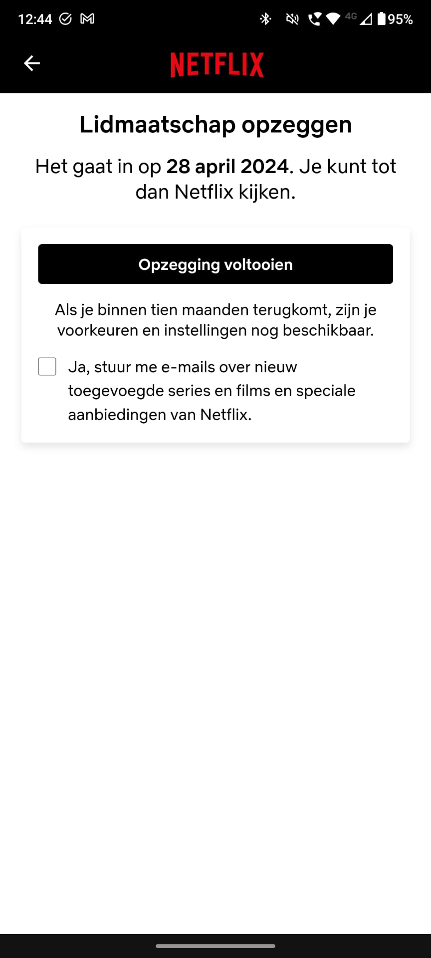 Netflix-abonnement opzeggen