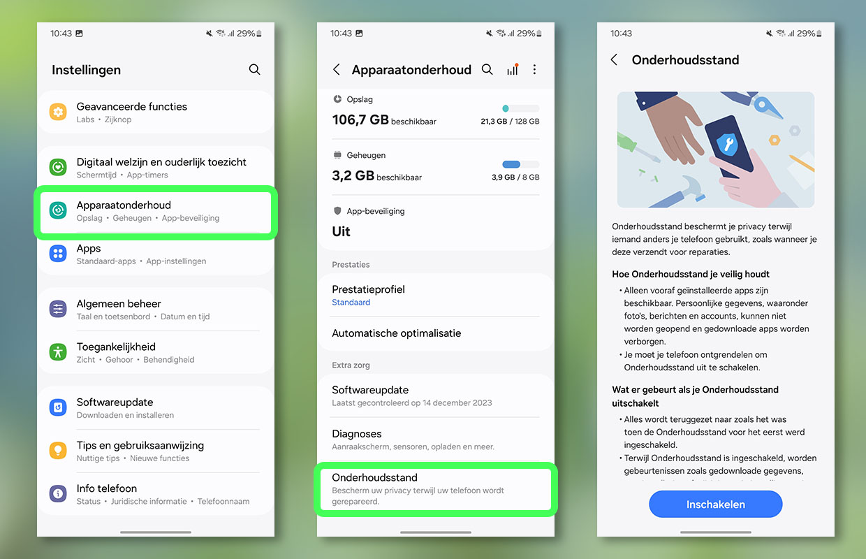 onderhoudsstand samsung