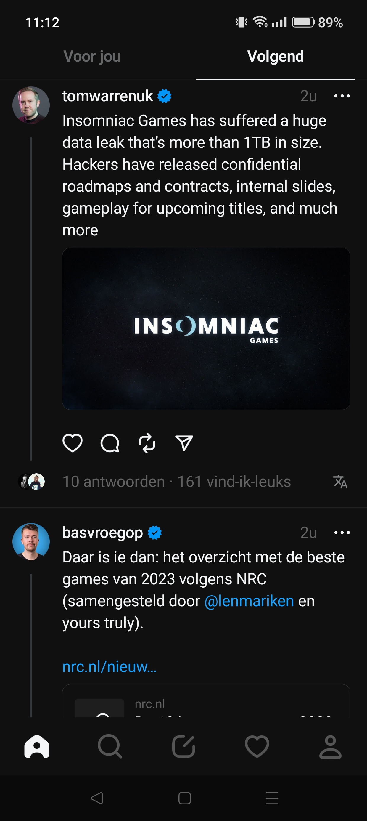 volgend tijdlijn Threads