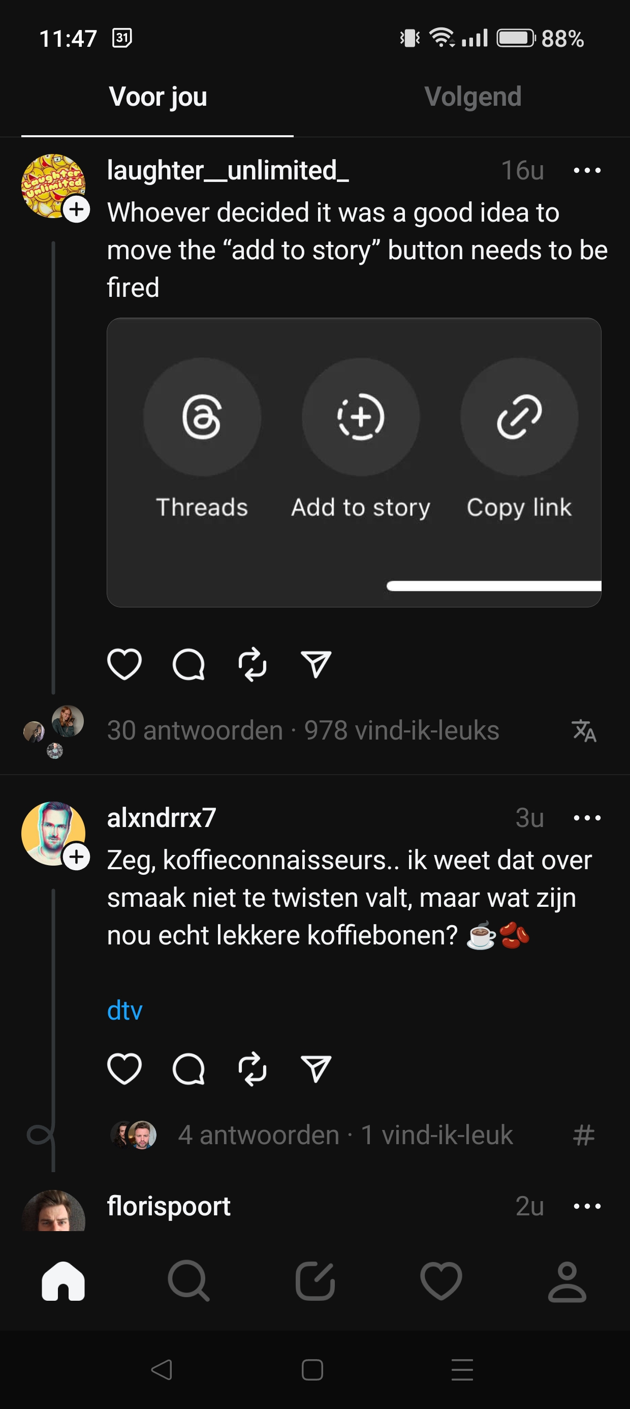 voor jou tijdlijn threads app