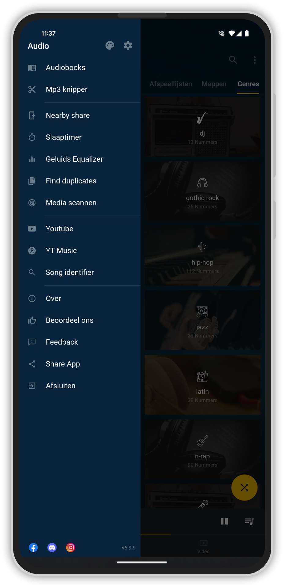 Muzio Player favoriete app voor het luisteren van offline muziek