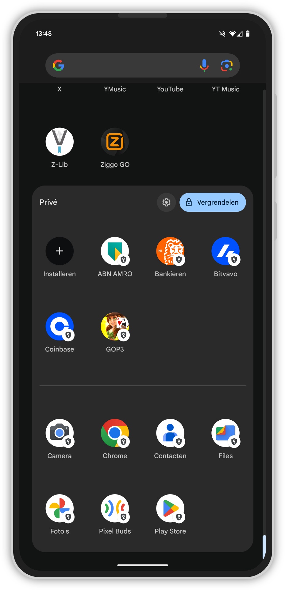 Privégedeelte Android 15