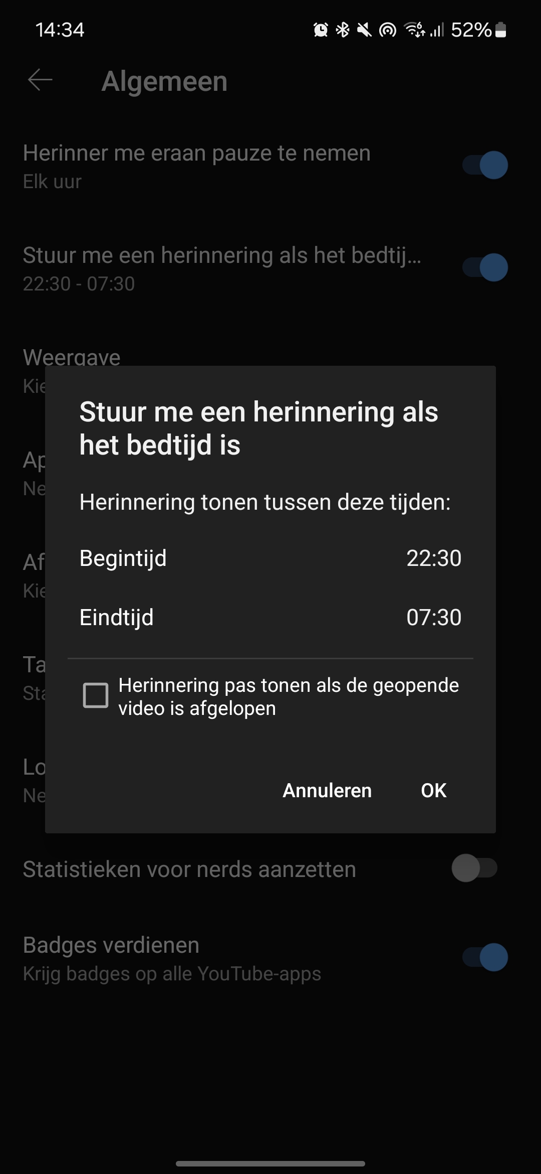 youtube bedtijd