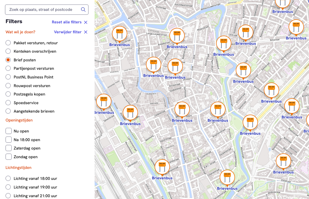postnl locatiewijzer