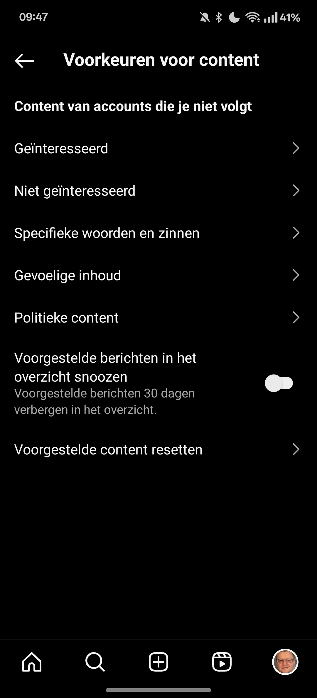 Instagram algoritme resetten