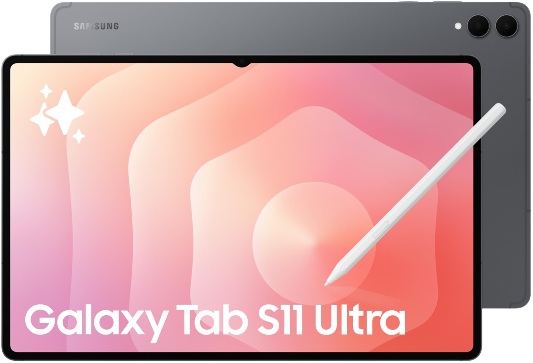 de samsung galaxy tab s11 ultra tablet in het grijs.